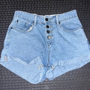 High waisted jean shorts